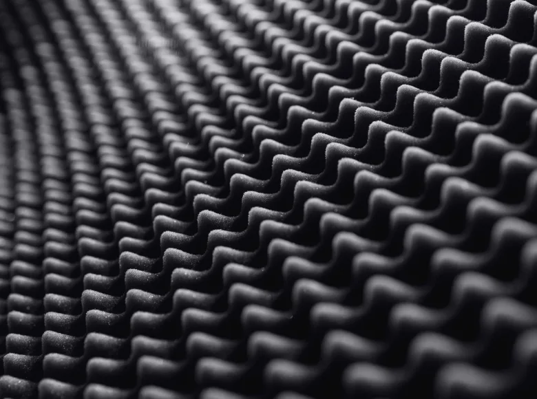 Acoustic panels on studio walls